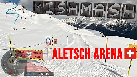 [4K] Skiing Aletsch Arena, Mishmash - Bettmeralp to Fiescheralp, Wallis Switzerland, GoPro HERO11