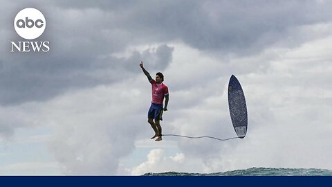 Viral photo of Olympic surfer’s midair celebration
