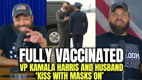 Fully Vaccinated VP Kamala Harris And Husband Kiss With Masks On