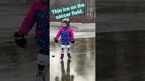 Thin Ice Skating on the Soccer Field.
