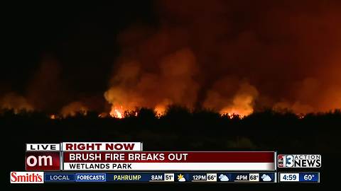 Fire at Wetlands Park in Henderson