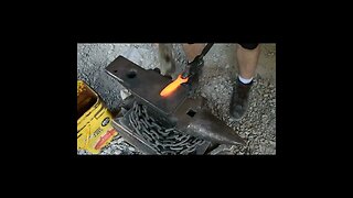 forging a ring knife push dagger from a wrench #knifemaking #bladesmithing