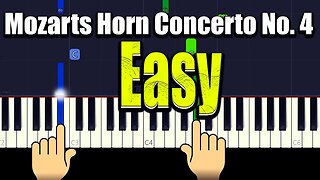 Mozarts Horn Concerto No. 4 - Easy Piano Tutorial + Music Sheets