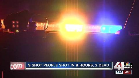 9 people shot, 2 killed in KC in span of 8 hours