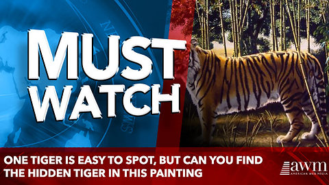 One tiger is easy to spot, but can you find the hidden tiger in this painting