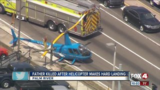 Helicopter crashes onto busy Tampa highway, rotor blade hits truck, killing passenger