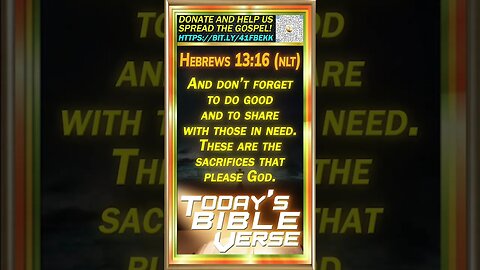 TODAY'S BIBLE VERSE: Giving Back with a Grateful Heart: Hebrews 13:16