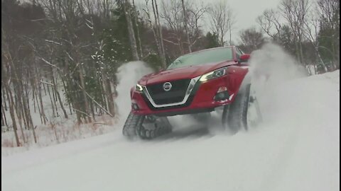 No snow can stop you if you have this Nissan snowmobile car