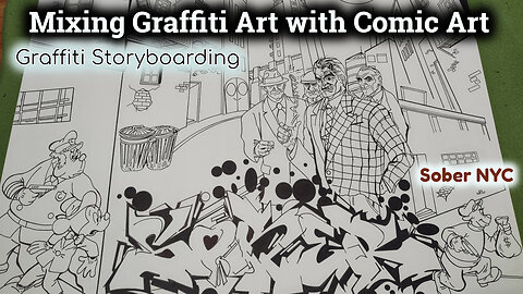 Graffiti Drawing: "Two-Face Piece" - Mixing Graffiti Art with Comic Art/ GRAFFITI STORYBOARDING