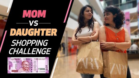 MOM vs DAUGHTER ₹2000 Outfit Shopping Challenge in HINDI in India! **shocking results** | Heli Ved