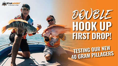 Double hook up first drop testing our new 40 gram Pillagers (sinking stick baits) in Port Douglas