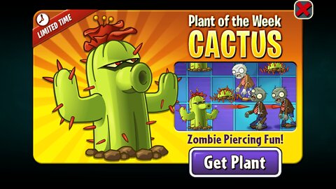 Plants vs Zombies 2 - Epic Quest - PREMIUM Plant Showcase - Cactus - May 2022