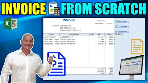 Learn How To Create This Amazing Excel Invoice While I Build It From Scratch [Full Training]