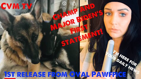 Champ and Major’s (Biden’s dogs) first Offical STATEMENT from the Oval Pawffice 🤣