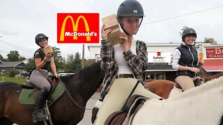 Riding Our Horses To McDonalds!