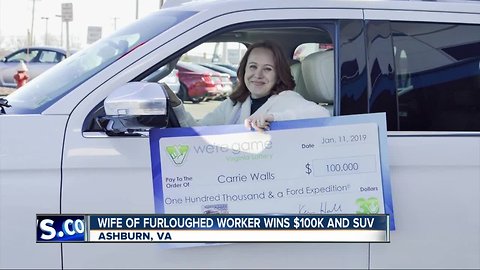 Wife of furloughed worker wins Virginia lottery prize