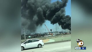 Fire burns roughly 30 cars on National City lot