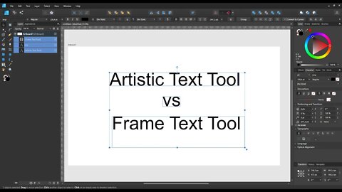 Artistic Text Tool vs Frame Text Tool - Affinity Designer