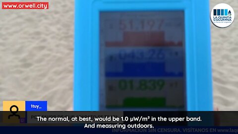 Non-ionizing radiation exceeding 50 times the maximum allowed in open places