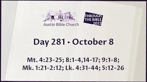 Through the Bible 2022 (Day 281)