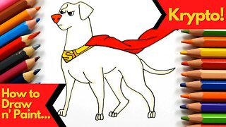 How to draw and paint Krypto from DC League of Super-Pets