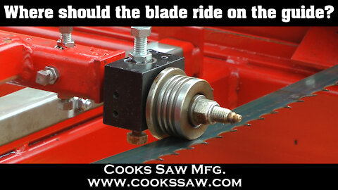 Where should the blade ride on the roller guide? Portable sawmills & Resaws