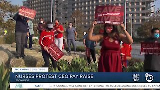 Nurses protest salary increase for Palomar Health CEO amid layoffs, shortage of PPE