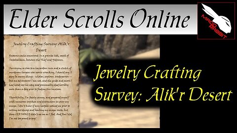 Jewelry Crafting Survey: Alik'r Desert [Elder Scrolls Online] ESO