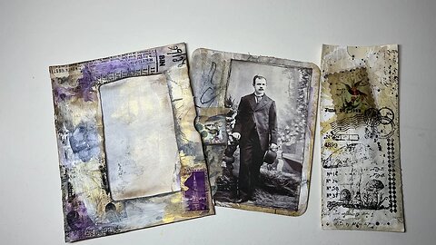 Watercolor Play on Junk Mail Envelope and a Book Page Pocket