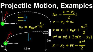 Projectile Motion, Kinematics, 2D motion, Examples - AP Physics C (Mechanics)