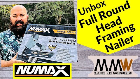 Numax SFR2190 Full Round Head Framing Nailer Unbox and First Use for DIY Woodworking Carpentry