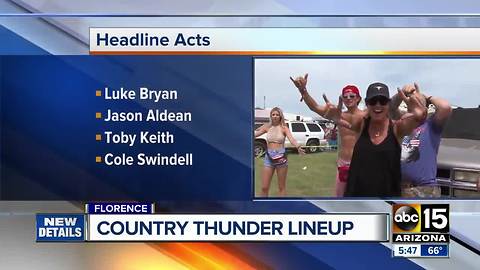 2018 Arizona Country Thunder lineup: Luke Bryan, Jason Aldean, Toby Keith to headline