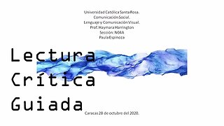 Lectura Crítica Guiada la iconología