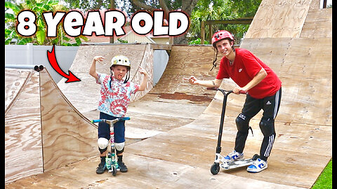 CRAZY 8 YEAR OLD SCOOTER KID...