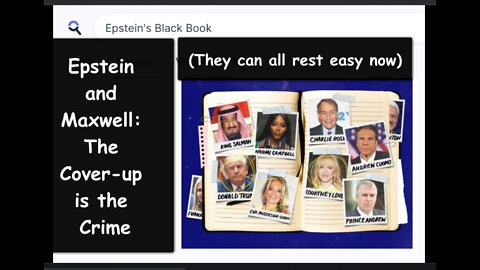 The Epstein and Maxwell Criminal Collusion: The Real Crime is the F.B.I. Cover-Up of Their Case