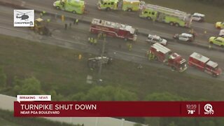 Deadly crash ties up traffic on Florida's Turnpike in Palm Beach Gardens