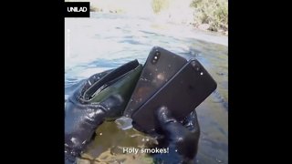 This guy went looking for lost belongings in a river... Just wait 'til you see what he finds