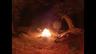 Campfire vlog. Chilly night