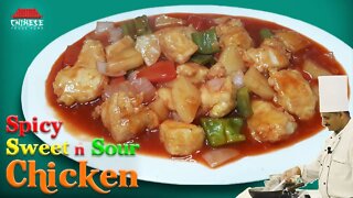 Spicy sweet and sour chicken recipe || how to cook sweet and sour chicken || Chinese foods Home