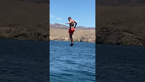 Jamie Skeie Cliff Jumping for Subscribers 🤪 #cliffjumping #vegas #thingstodo