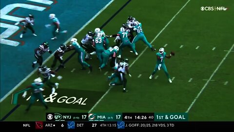 A Defensive Lineman Scores A TD For The Dolphins