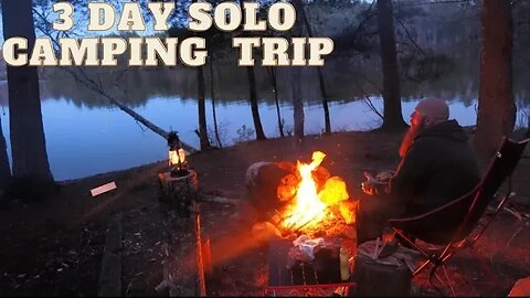 3 days solo winter bushcraft - Canoe trip