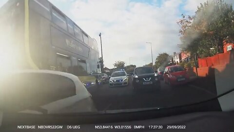 Rear end clipped by car being pursued by cops #dashcamuk