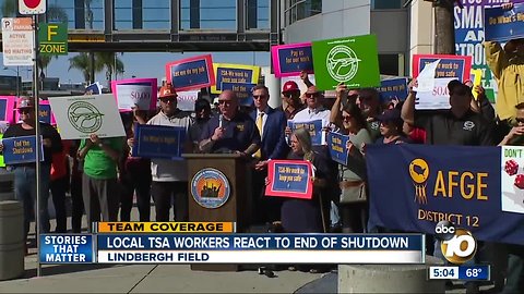 San Diego TSA workers react to end of shutdown