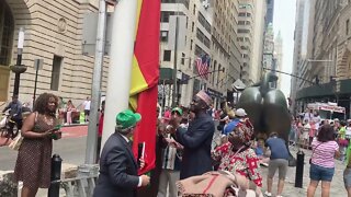 The Senegalese Flag Raising 26 Broadway park 7/8/2022 @nysensepulveda @CMNantashaW @bronxdems
