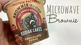 Make a brownie in your microwave with Kodiak Cakes Chocolate Fudge Brownie in a Cup