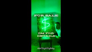 Art for sale - “Mean Money” 30x36 with green neon light