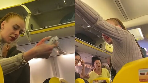 After a brawl breaks out on a Ryanair aircraft to Tenerife, a woman gets blood on her nose