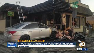Two fires sparked by road rage incident