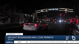 Defiant Encinitas businesses may lose permits